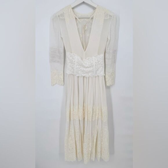 Free People We are HAH Hidden Gem Dress in Walking On Eggshells Cream New XS - Picture 7 of 12